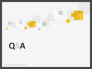 &	
  Q	
   A	
  
Copyright	
  ©	
  2014	
  Symantec	
  Corpora6on	
   31	
  
 