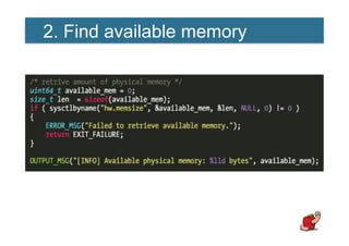 2. Find available memory
 