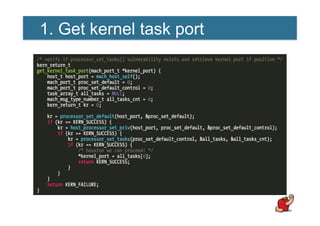 1. Get kernel task port
 