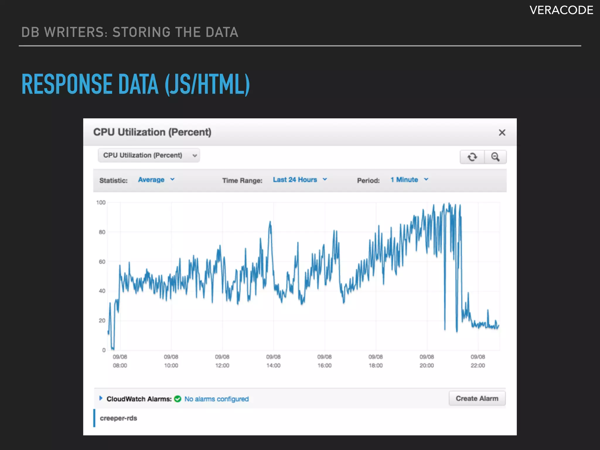 VERACODE
DB WRITERS: STORING THE DATA
RESPONSE DATA (JS/HTML)
 