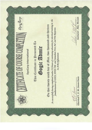Certificate Electrical