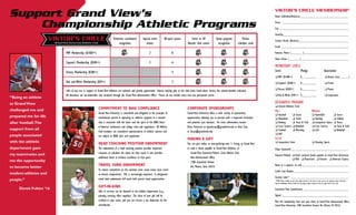 Commitment to NAIA Compliance
Grand View University is committed and obligated to the principle of
institutional control in operating its athletics program in a manner
that is consistent with the letter and the spirit of the NAIA, Heart
of America Conference, and college rules and regulations. All Athletic
Club members are considered representatives of athletic interest and
are subject to NAIA rules and regulations.
Head Coaching Position Endowment
The endowment of a head coaching position provides important
resources to subsidize the salary for that coach. It also provides
additional funds to enhance excellence in that sport.
Travel Fund Endowment
To remain competitive on the national scene, many teams must travel
to distant competitions. This is increasingly expensive. A designated
travel fund endowment will assist with special travel opportunities.
Gift-in-Kind
Gifts or services can be donated to the athletic department (e.g.,
printing, catering, office supplies). The value of your gift will be
credited to your name, and you can receive a tax deduction for the
contribution.
Corporate Sponsorships
Grand View University offers a wide variety of sponsorship
opportunities allowing you to partner with a respected institution
and promote your business. For more information, contact
Brian Patterson at bpatterson@grandview.edu or Britt Erps
at berps@grandview.edu.
Making a Gift
You can give online at www.gvvikings.com > Giving to Grand View
or send a check, payable to Grand View Athletics, to
	 Grand View University Viktor’s Circle Athletic Club
	 Attn: Advancement Office
	 1200 Grandview Avenue
	 Des Moines, Iowa 50316
	 Electronic scoreboard	 Special event	 All-sport passes	 Invite to GV	 Game program	 Pocket
	 recognition	 tickets		 Booster Club events	 recognition	 schedule cards
MVP Membership ($1000+)		 2	 8	 x	 x	
Captain’s Membership ($500+)		 2	 6			
Victory Membership ($200+)			 4			
Red and White Membership ($50+)			 2		
Gifts of any size in support of Grand View Athletics are welcome and greatly appreciated. Donors making gifts at the club levels listed above receive the related benefits indicated.
All donations are tax-deductible and receipted through the Grand View Advancement Office. Passes do not include entry into any postseason events.
Championship Athletic Programs
Support Grand View’s Name (Individual/Business)_______________________________
Street___________________________________________
City____________________________________________
State/Zip__________________________________________
Contact Person (Business)________________________________
Email___________________________________________
Business Phone (________ )____________________________
Home Phone (_______ )______________________________
Membership Levels
Level	 Pledge	Association
o	MVP ($1000+)	 $__________	 o	Alumni (class______)
o	Captain’s ($500+)	 $__________	 o	Friend
o	Victory ($200+)	 $__________	 o	Parent
o	Red & White ($50+)	 $__________	 o	Corporation
Designated program
o General Athletics Fund
Men		 Women
o Baseball	 o Soccer	 o Basketball	 o Soccer
o Basketball	 o Tennis	 o Bowling	 o Softball
o Bowling	 o Track & Field	 o Competitive Dance	o Tennis
o Cross Country	o Volleyball	 o Cross Country	 o Track & Field
o Football	 o Wrestling	 o Golf	 o Volleyball
o Golf	
Co-ed
o Competitive Cheer	 o Shooting Sports	
Player Sponsored_____________________________________
Payment Method:	o Check enclosed (made payable to Grand View University)
	 o VISA o MasterCard o Discover o American Express
Name as it appears on card______________________________
Credit Card Number___________________________________
Security Code**_____________________________________
**NOTE: Please include the last three digits located on the back of your card in the signature panel. American
Express Cardholders: Please include the four-digit number located on the far right front of the card.
Expiration Date (month/year)_____________________________
Signed___________________________________________
Mail this membership form and your check to: Grand View Advancement Office;
Grand View University; 1200 Grandview Avenue; Des Moines, IA 50316
VIKTOR’S CIRCLE MEMBERSHIP
VIKTOR’S CIRCLEGrand View University Athletic Club
“Being an athlete
at GrandView
challenged me and
prepared me for life
after football.The
support from all
people associated
with the athletic
department gave
my teammates and
me the opportunity
to become better
student-athletes and
people.”
Derek Fulton ’16
 