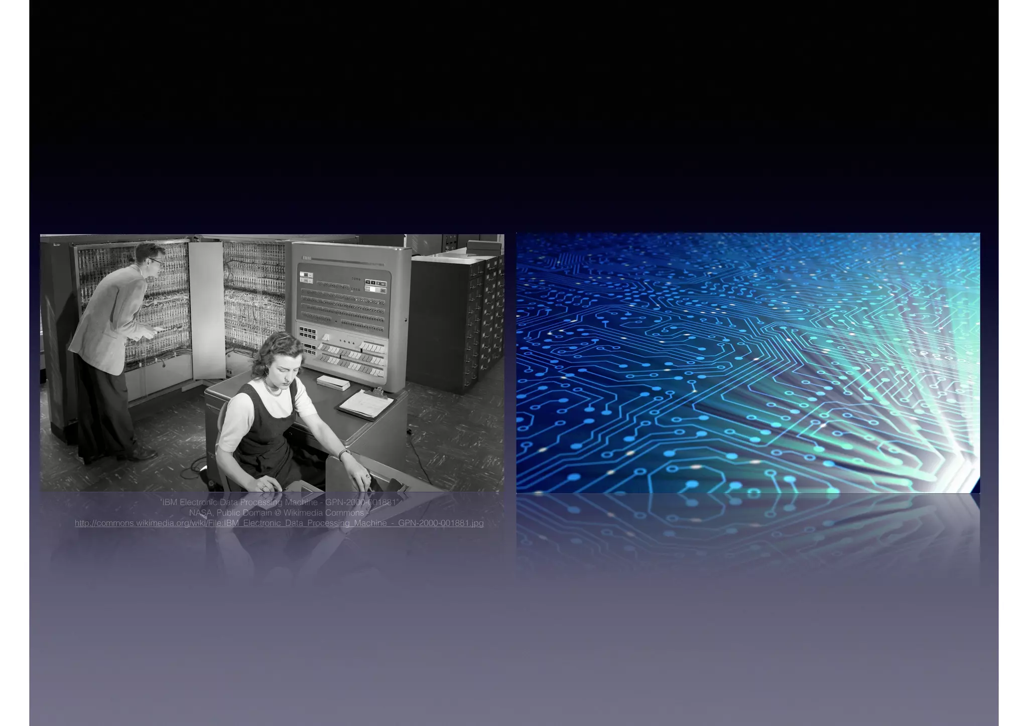 "IBM Electronic Data Processing Machine - GPN-2000-001881"
NASA, Public Domain @ Wikimedia Commons -  
http://commons.wikimedia.org/wiki/File:IBM_Electronic_Data_Processing_Machine_-_GPN-2000-001881.jpg
 