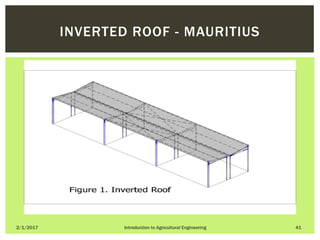 2/1/2017 Introduction to Agricultural Engineering 41
INVERTED ROOF - MAURITIUS
 