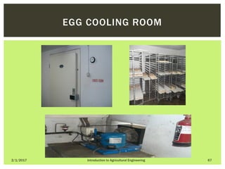 2/1/2017 Introduction to Agricultural Engineering 67
EGG COOLING ROOM
 