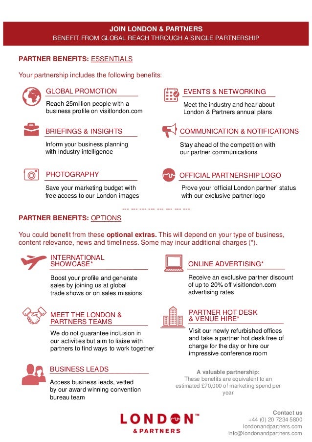 Partner Benefits One Pager London & Partners