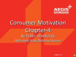 Consumer Behavior - Consumer Motivation