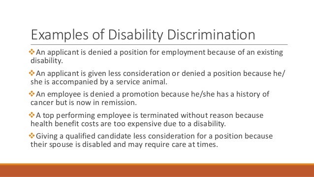 Disability discrimination act essay