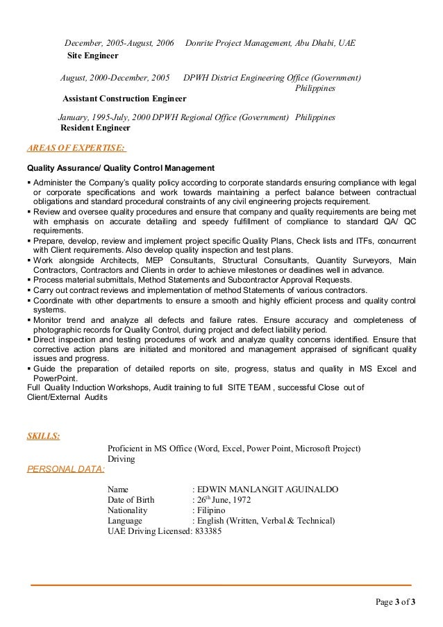 edwin cv for qa qc manager qa qc manager resumes