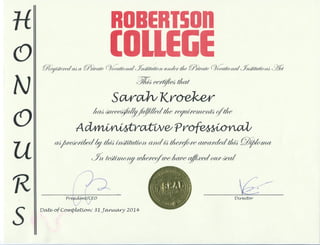 Sarah Kroeker RobersonAdministrativeProfessional