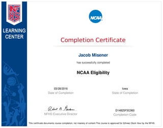 NCAA certificate PPT NCAA certificate PPT