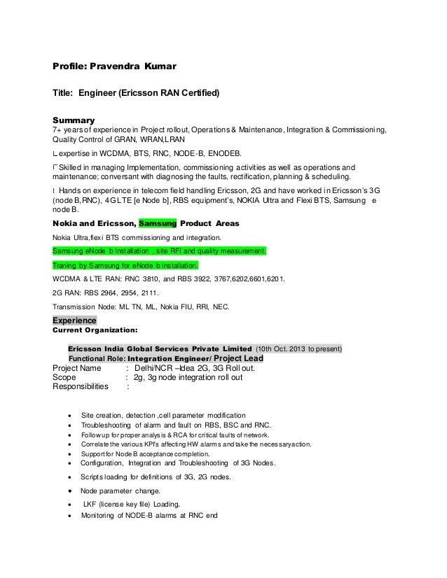 Eeicsson Triffic Node Commissining