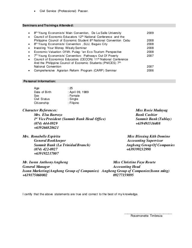 resume civil service