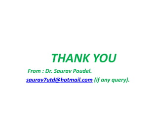 THANK YOU
From : Dr. Saurav Poudel.
saurav7utd@hotmail.com (if any query).
 