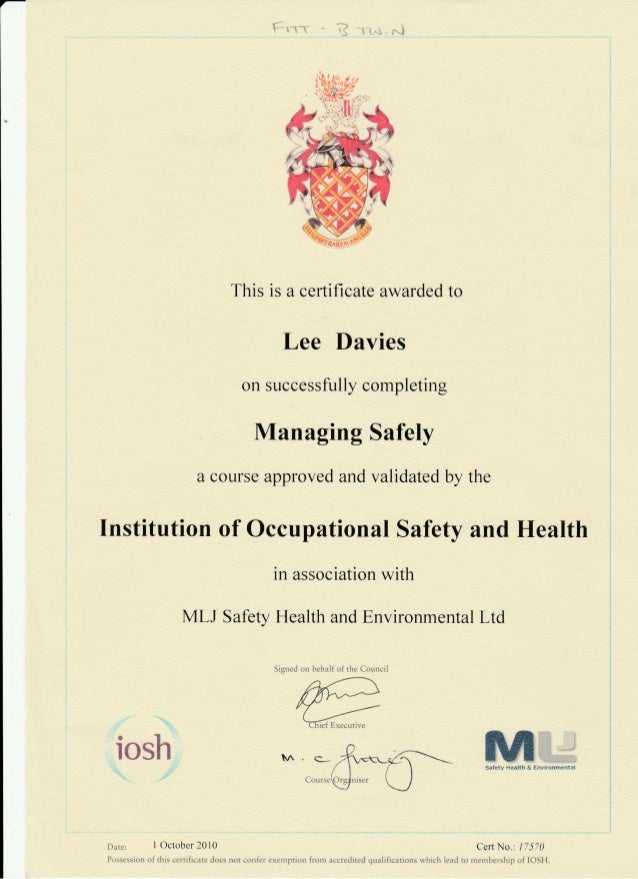 iosh certificate what is iosh