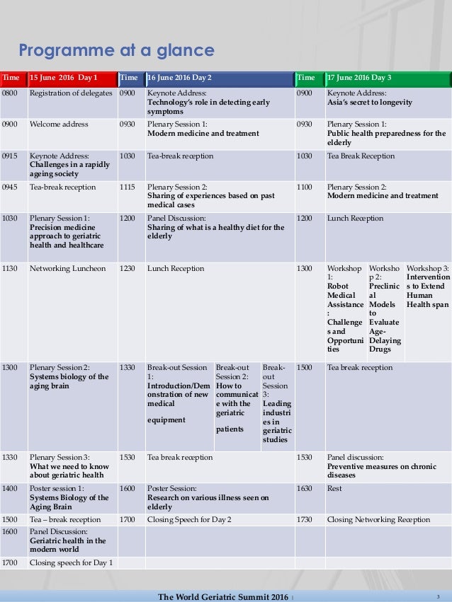 The World Geriatric Summit Brochure