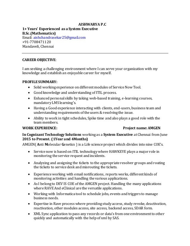 aishwarya resume