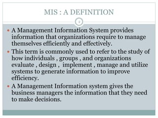 Importance of MIS | PPTX
