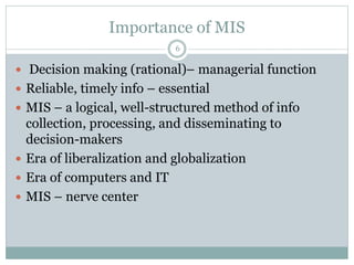 Importance Of Mis