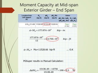 Moment Capacity at Mid-span
Exterior Girder – End Span
 