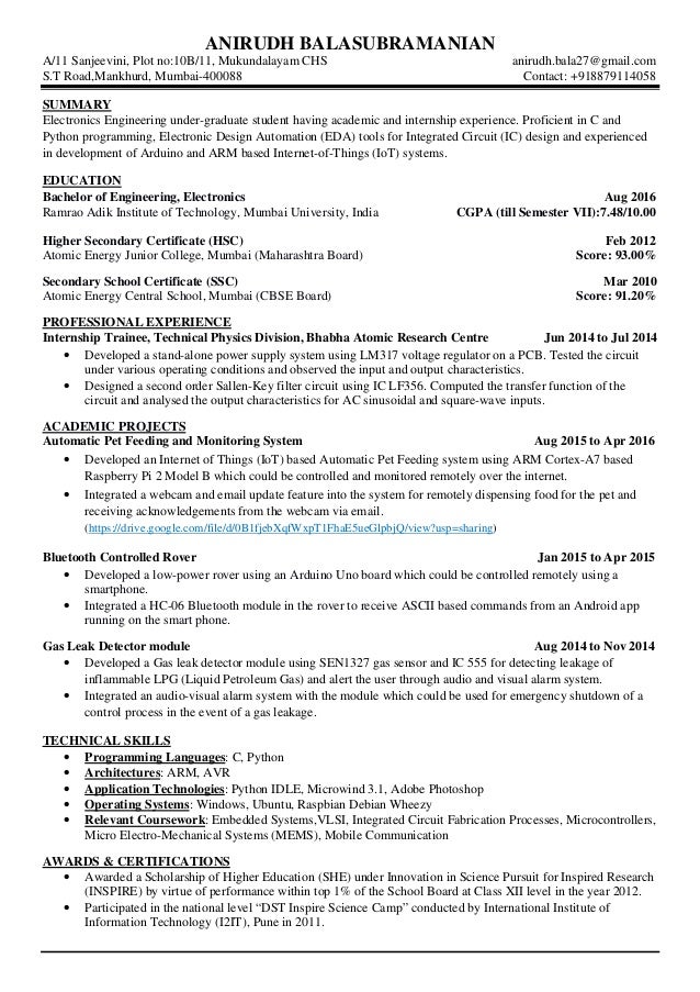 resume anirudh balasubramanian ascii resume