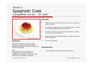 Spaghetti Code Programacion 200610 - Antipatrones de Software | PDF