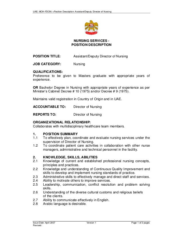 deputy director job description