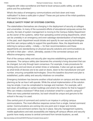 Planning A Connected Campus -- Security Today | PDF