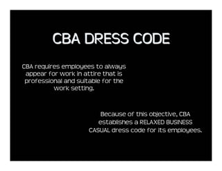 CBA DRESS CODE | PDF | Women\'s Outerwear | Women\'s Clothing