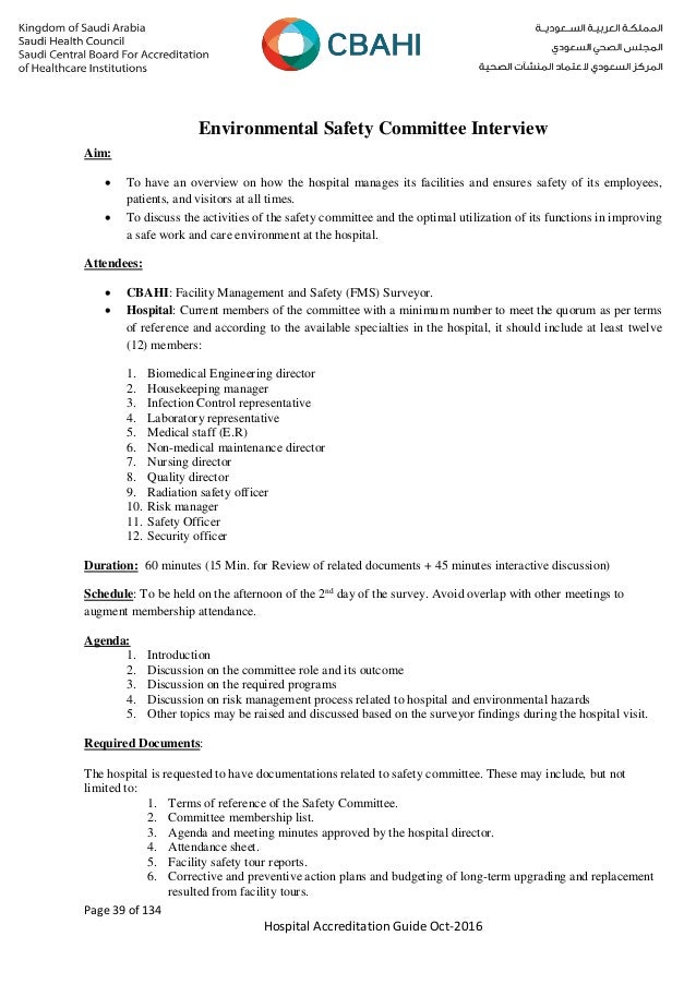 Cbahi Hospital Accreditation Guide October 2016