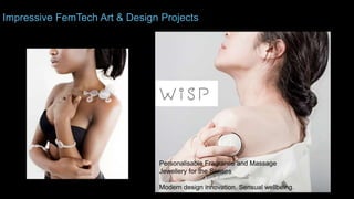 Impressive FemTech Art & Design Projects
Personalisable Fragrance and Massage
Jewellery for the Senses
Modern design innovation. Sensual wellbeing.
 