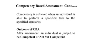 Competence Based assessment notes presentation | PPTX