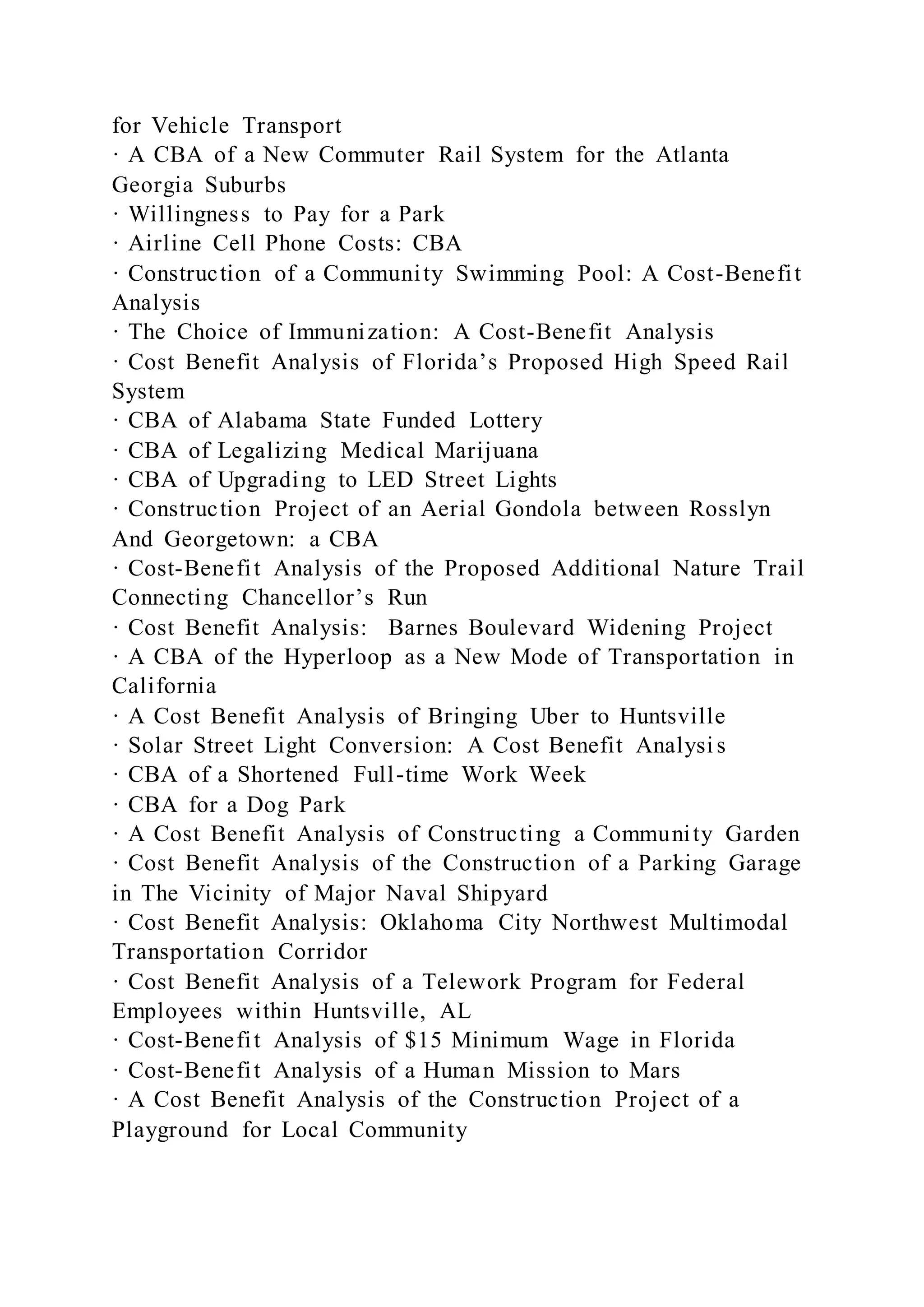 CBA Project Proposal Topic1. The project is a cost-benefit anal | DOCX