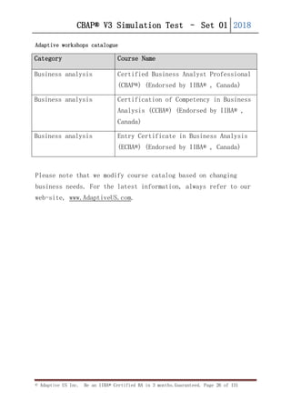 FREE CBAP v3 Simulation Question test-set 01 | PDF