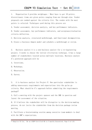 FREE CBAP v3 Simulation Question test-set 01 | PDF