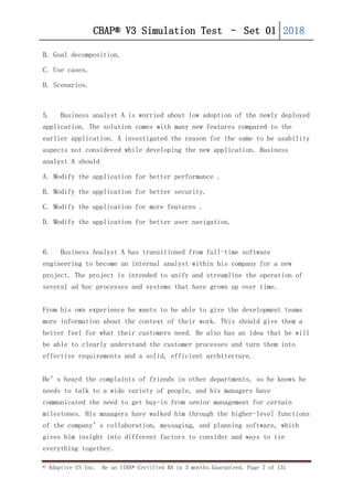FREE CBAP v3 Simulation Question test-set 01 | PDF