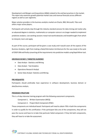 Certified Business Analytics Specialist (CBAS) | PDF