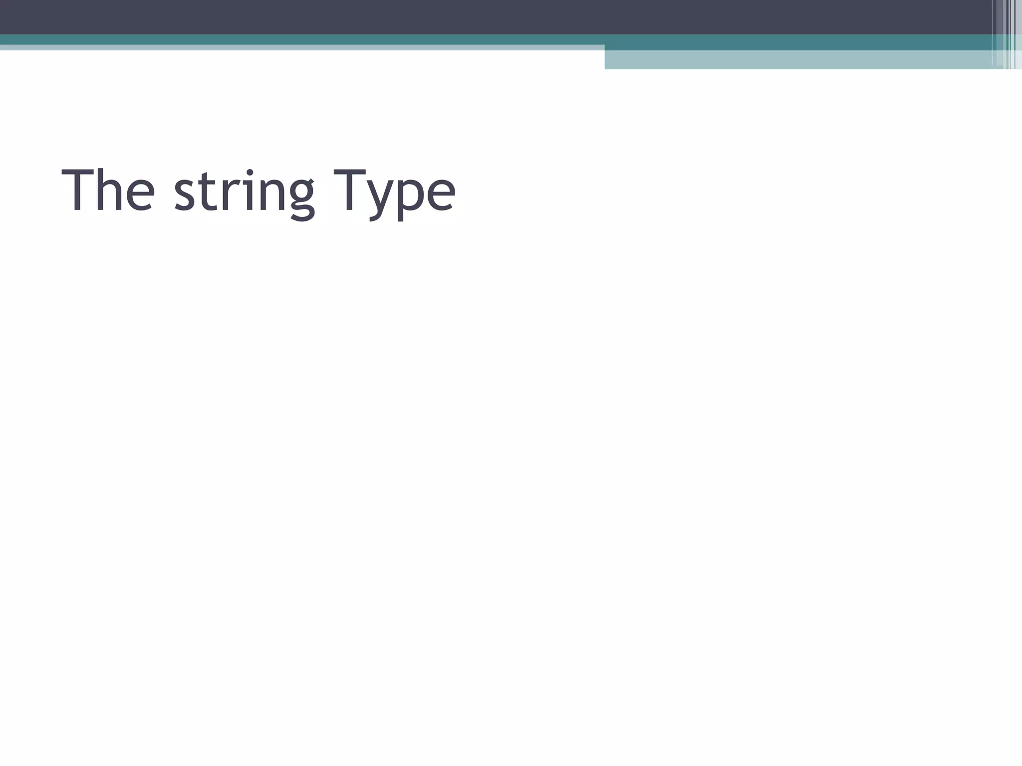 The string Type 