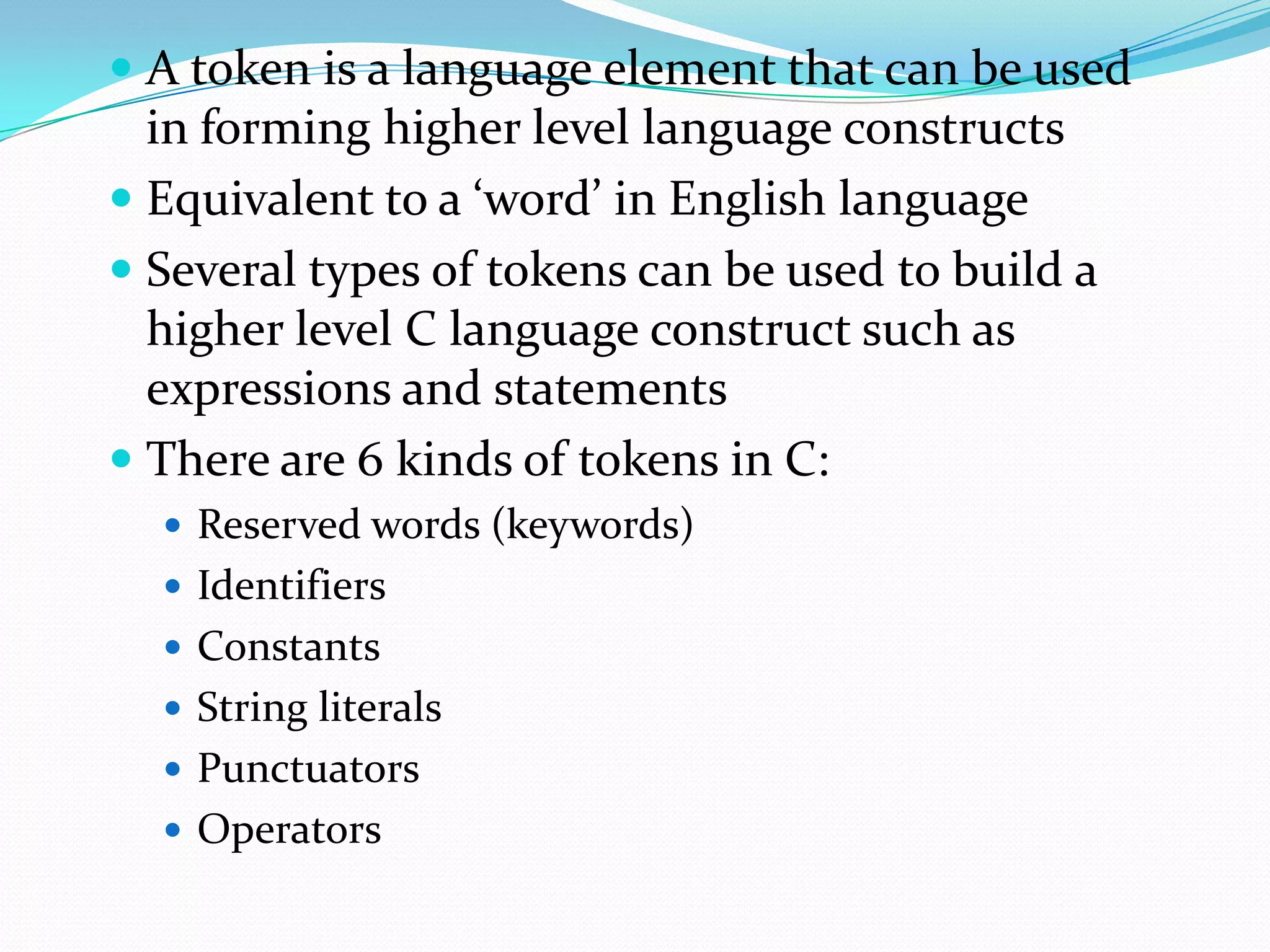 keywords are written in lower-case