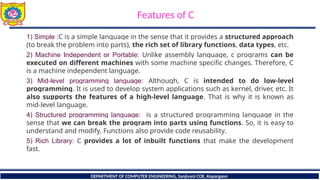 Comprehensive Introduction to C Programming Language and Its Features ...