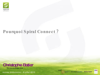 Christophe Batier Directeur technique Icap Pourquoi Spiral Connect ? 