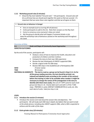 Community Based approaches training manual 2017 | PDF