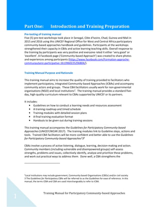 Community Based approaches training manual 2017 | PDF
