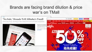 Brands are facing brand dilution & price
war’s on TMall
 