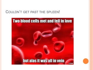 COULDN’T GET PAST THE SPLEEN!
 