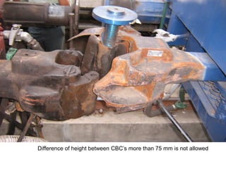 Difference of height between CBC’s more than 75 mm is not allowed
 
