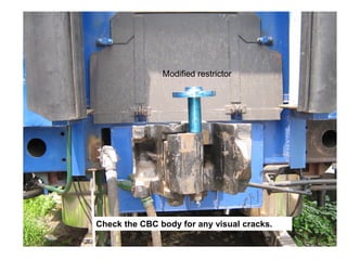 Modified restrictor
Check the CBC body for any visual cracks.
 