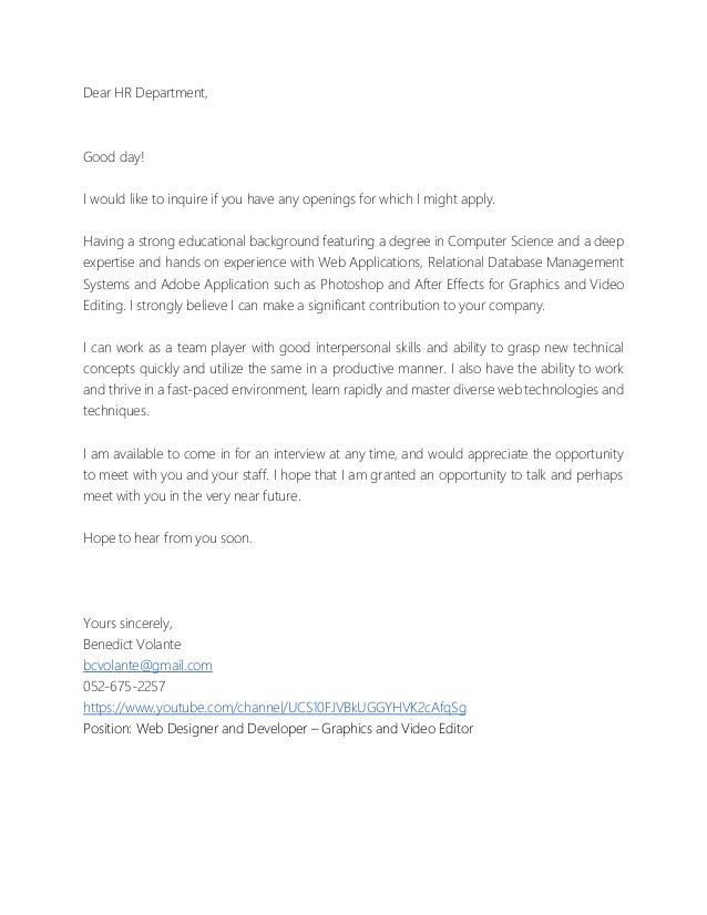 Cover Letter