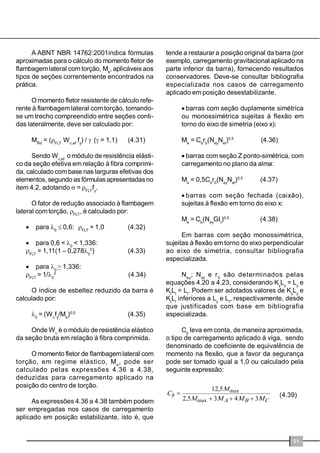6Ho}HVWUDQVYHUVDLVGHVpULHVFR 
PHUFLDLV 
$VGLPHQV}HVPDVVDHSURSULHGDGHVJH 
RPpWULFDVGRVSHUILVGHVpULHVFRPHUFLDLVSDUD 
RVLVWHPD/6)VmRDSUHVHQWDGDVQDVWDEHODV 
HGD$%171%53HUILVGHDoR 
IRUPDGRVDIULRFRPUHYHVWLPHQWRPHWiOLFRSDUD 
SDLQpLVUHWLFXODGRVHPHGLILFDo}HV5HTXLVLWRV 
JHUDLVTXHHVSHFLILFDRVUHTXLVLWRVPtQLPRVSDUD 
RV SHUILV GH DoRIRUPDGRV D IULR SDUD SDLQpLV 
UHWLFXODGRVGRVLVWHPD/6)1DVWDEHODVH 
VmRWUDQVFULWDVDVSURSULHGDGHVGRVSHUILVPDLV 
XWLOL]DGRVQDVHVWUXWXUDVGHHGLILFDo}HVHP/6) 
FRPDWpGRLVSDYLPHQWRV HTXHFRQVWLWXHPR 
REMHWRGRGHVHQYROYLPHQWRDSUHVHQWDGRQRVFD 
StWXORVHGHVWHPDQXDO 
'HYHVHGHVWDFDUTXHQHVVDVWDEHODVWRGRV 
RVFiOFXORVIRUDPUHDOL]DGRVFRQVLGHUDQGRDHV 
SHVVXUDGDFKDSDGHDoRVHPRUHYHVWLPHQWR 
UHSUHVHQWDGDSHODOHWUDW 
([HPSOLILFDQGRRXVRGDVWDEHODVDGHQR 
PLQDomR8 [[VLJQLILFDXPSHUILO8VLP 
SOHVXWLOL]DGRSDUDJXLDSRUH[HPSORFRP 
PPGHODUJXUDQRPLQDOGDDOPDEZ 
