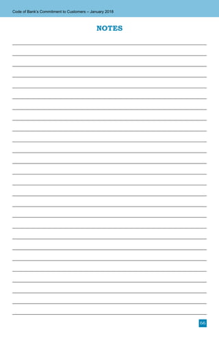 66
Code of Bank’s Commitment to Customers – January 2018
NOTES
 